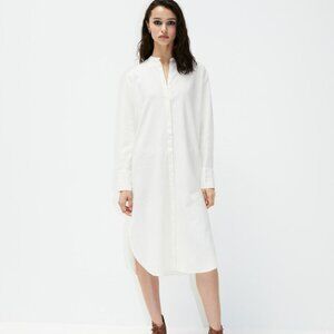 Sisley Cream Button-Up Shirt Dress Size Extra Small